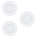 Eglo 31741 - KOMPLEKTAS 3x LED Reguliuojamas vonios įleidžiamas šviestuvas FUEVA-Z 1xLED/2,8W/230V 2700-6500K IP44 balta